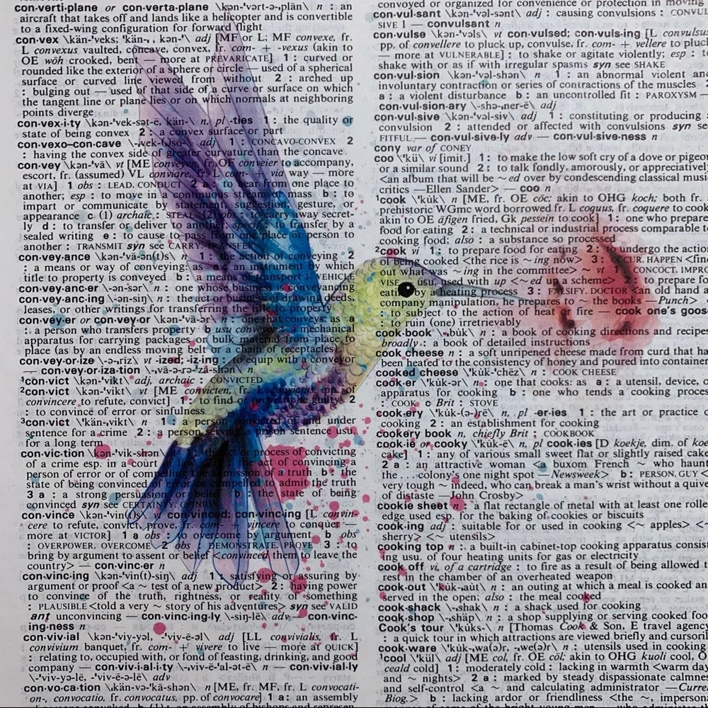Dictionary Art Print, Hummingbird, Vintage Art Print, Dictionary Print